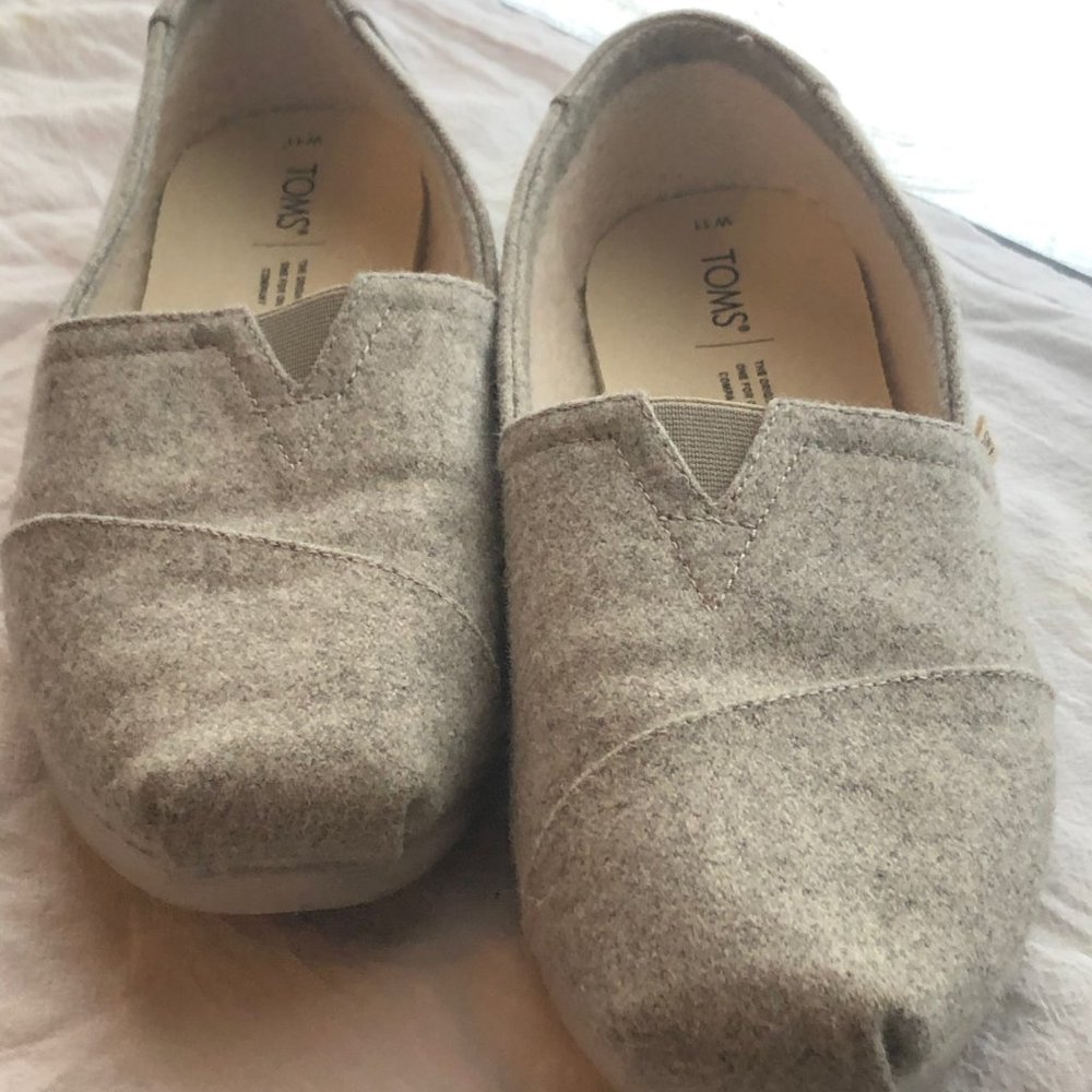 Toms Gray Flannel Alpargata Slip Ons